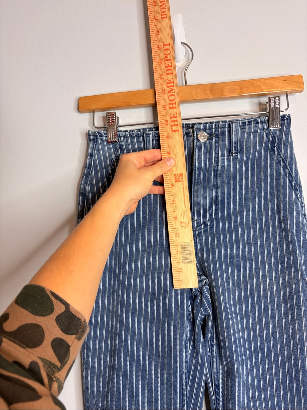 We The Free Blue Pinstripe Wide-Leg Jeans - Picture 7 of 13